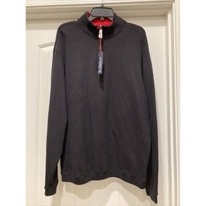 Danil Cremieux 1/4 Zip Reversible Sweater Black & Red SZ XL NWT